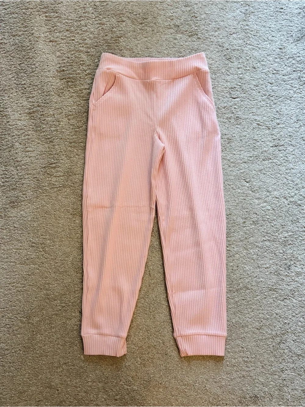 NWT The Children's Place Light Pink Ribbed Jogger Pants Size 7/8